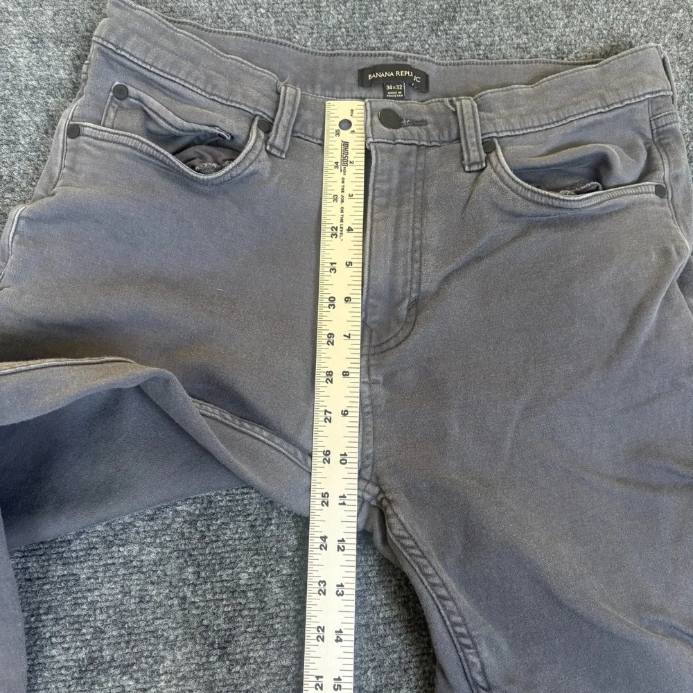 Banana Republic Pants Mens 32x29.5 Gray Cotton Stretch Mid Rise Slim Fit Casual
